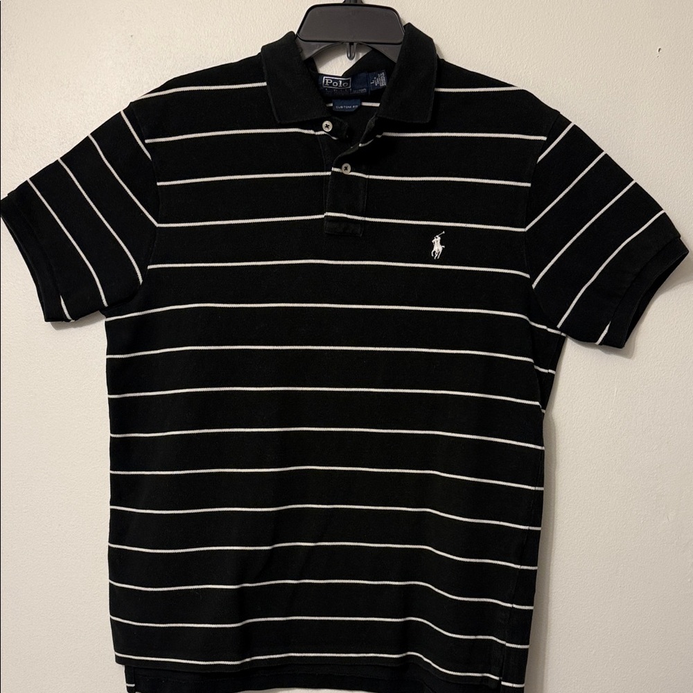 Polo by Ralph Lauren Black and White Striped Polo Shirt